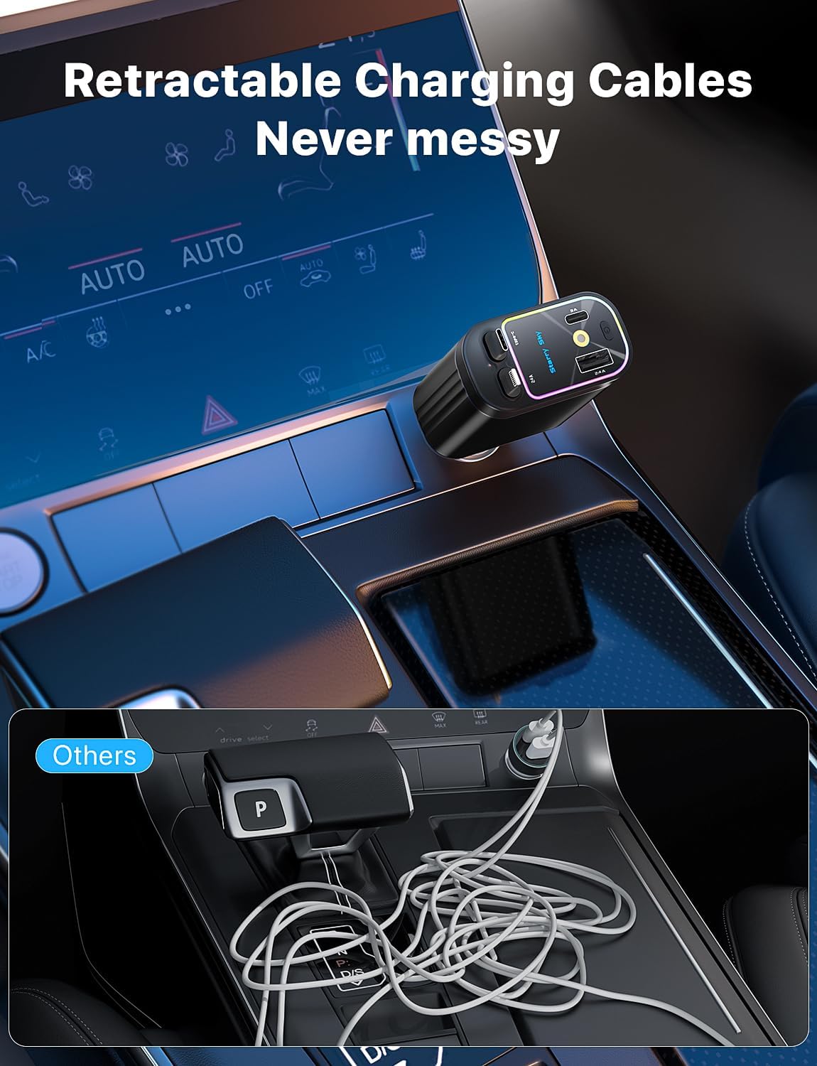 Chargeur de Voiture Rétractable STARTLIGHT Pro™ (4 en 1)