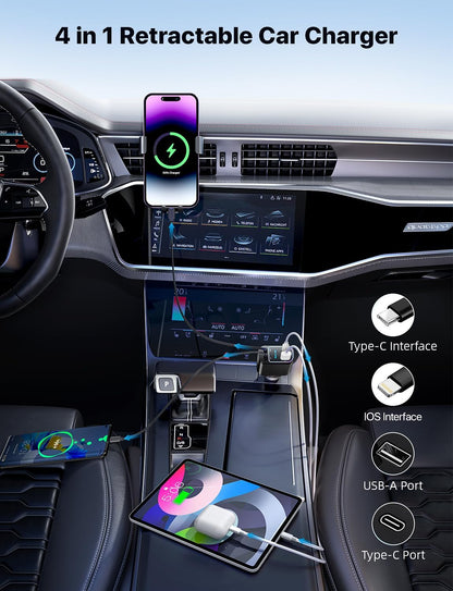 Chargeur de Voiture Rétractable STARTLIGHT Pro™ (4 en 1)